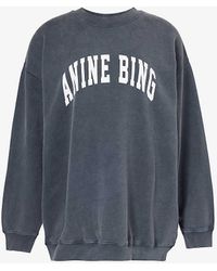 Anine Bing - Tyler Logo-pattern Organic-cotton Sweatshirt - Lyst