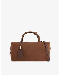Max Mara - Brand-Embossed Large Nubuck-Leather Tote Bag - Lyst