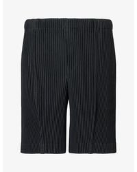 Homme Plissé Issey Miyake - Drawstring-Waist Pleated Knitted Shorts - Lyst
