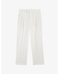BOSS - Straight-Leg Relaxed-Fit Stretch-Cotton Trousers - Lyst