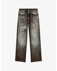 DIESEL - P-Theck-Lkct Denim-Print Straight-Leg Woven Trousers - Lyst