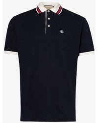 Gucci - Vy Mix Stripe-collar Short-sleeve Stretch-cotton Piqué Polo Shirt - Lyst