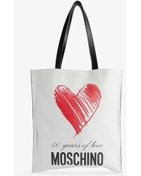 Moschino - Graphic-pattern Leather Tote Bag - Lyst