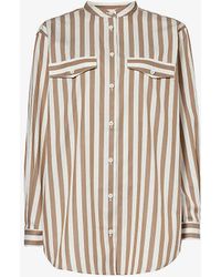 FRAME - Stripe-print Relaxed-fit Cotton-poplin Shirt - Lyst