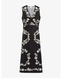 Claudie Pierlot - Floral-Print Cut-Out Woven Maxi Dress - Lyst
