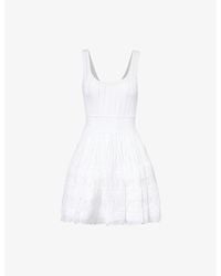 Alaïa - Crinoline Round-neck Stretch-woven Mini Dress - Lyst