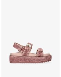 Steve Madden - Bigmona Raffia Flat Sandals - Lyst