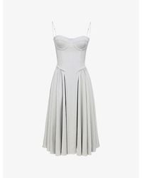 House Of Cb - Samaria Corseted Woven Midi Dress - Lyst