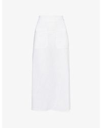 TOTEME - Tie-Waist Flared Cotton And Linen Midi Skirt - Lyst