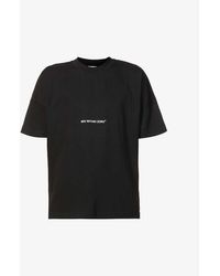 MKI Miyuki-Zoku Staple Brand-print Organic-cotton T-shirt - Black