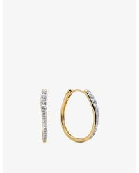 Monica Vinader - Riva Medium 18Ct-Plated Vermeil Sterling- And 0.35Ct Lab-Grown Diamond Hoop Earrings - Lyst