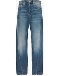 Lanvin - Twisted-seam Contrast-stitch Regular-fit Jeans - Lyst
