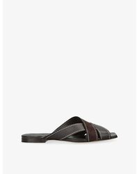 Tod's - Intrecciato Leather And Suede Sandals - Lyst