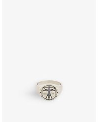 Serge Denimes - Vitruvian-Engraved Oxidised-Finish Sterling- Ring - Lyst