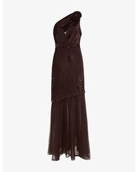 Phase Eight - Lola Sequin Asymmetric Woven Midi Dress - Lyst