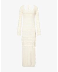 Devon Windsor - Uma Fringe-Hem Knitted Maxi Dress - Lyst