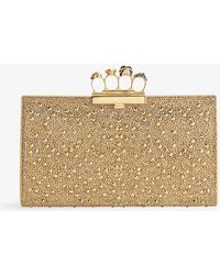 Alexander McQueen - Jewelled Crystal-embellished Leather Clutch Bag - Lyst