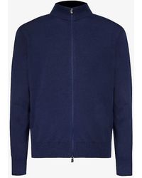 Corneliani - Funnel-neck Ribbed-trim Cotton And Cashmere-blend Jumper - Lyst