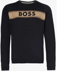 BOSS - Brand-print Cotton-jersey Sweatshirt - Lyst