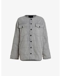 AllSaints - Clark Patch-pocket Quilted Denim Liner Jacket - Lyst