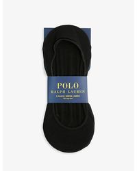 Polo Ralph Lauren - Pack Of Three Logo-embroidered Stretch-cotton Blend Ankle Socks - Lyst