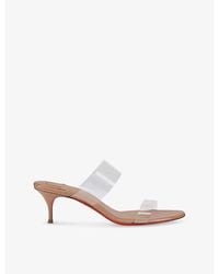 Christian Louboutin - Just Nothing 55 Heeled Leather Mules - Lyst