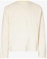 Bottega Veneta - Crewneck Brand-embroidered Cotton-jersey T-shirt X - Lyst