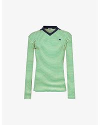 Wales Bonner - Sonic Striped Stretch-cotton Polo Shirt - Lyst
