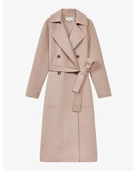 Reiss - Sasha Double-breasted Wool-blend Coat - Lyst