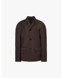 Lemaire - Single-breasted Wool And Linen-blend Coat - Lyst