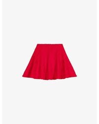 Maje - Side-Pocket Ribbed Knitted Mini Skirt - Lyst
