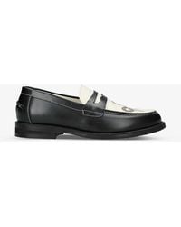 Duke & Dexter - Wilde Snake-graphic Print Leather Penny Loafers - Lyst