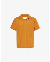 FRAME - Jacquard Short-sleeve Cotton-jersey Polo Shirt - Lyst