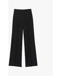 Sandro - Wide-leg High-rise Woven Trousers - Lyst