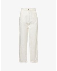 HOMMEGIRLS - Straight-leg High-rise Cotton-canvas Trousers - Lyst