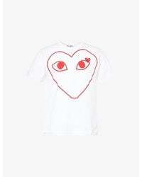 COMME DES GARÇONS PLAY - Heart-Embroidered Knitted Wool Cardigan - Lyst