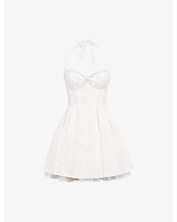 House Of Cb - Harriet Halter Cotton-Blend Mini Dress - Lyst