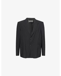 Emporio Armani - Seersucker Single-Breasted Woven Blazer - Lyst
