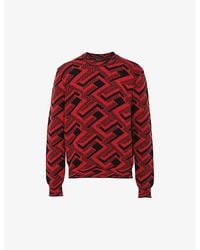 Prada - Abstract-Pattern Wool And Cashmere-Blend Jumper - Lyst