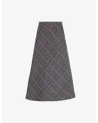 Skall Studio - Julian Check-Print Wool Skirt - Lyst