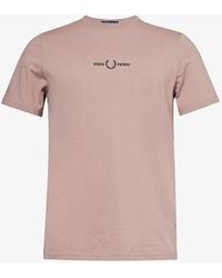 Fred Perry - Logo-embroidered Short-sleeved Cotton-jersey T-shirt X - Lyst