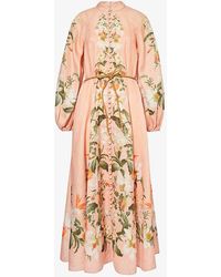 Zimmermann - Lexi Floral-pattern Linen Maxi Dress X - Lyst