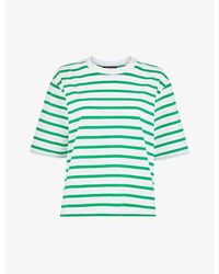 Whistles - Stripe-pattern Short-sleeve Cotton T-shirt - Lyst