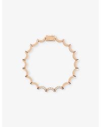 Apm Monaco - Wavy 18Ct Rose-Plated Alloy And Cubic Zirconia Bracelet - Lyst