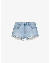 Loewe - X Paula's Ibiza Frayed-Hem High-Rise Denim Shorts - Lyst