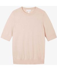 The White Company - Slim-fit Knitted Recycled Cotton-blend T-shirt X - Lyst