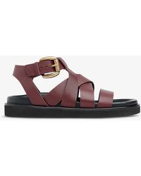 Whistles - Ezra Multi-strap Flat Leather Sandals - Lyst