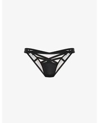 Agent Provocateur - Briella Bow-embellished Woven Briefs - Lyst