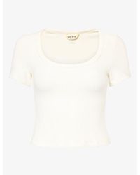Lounge Underwear - Ribbed Short-Sleeve Jersey Pyjama Top - Lyst