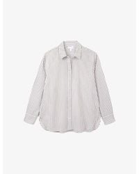 The White Company - Striped Relaxed-Fit Cotton-Poplin Shirt - Lyst